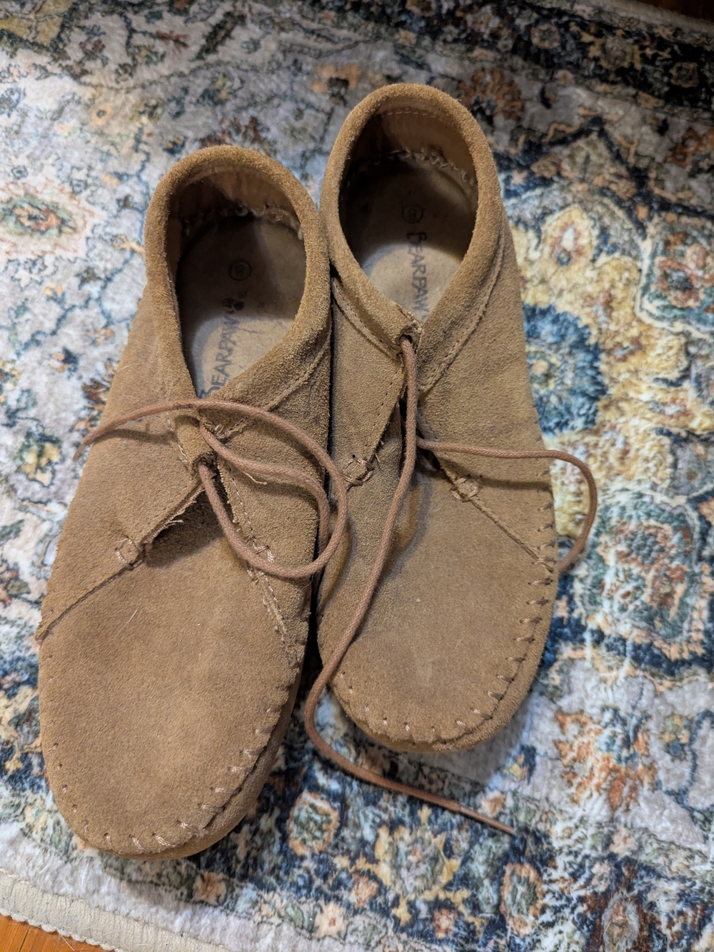 BearPaw Brown Suede Ankle Booties with Lace-Up